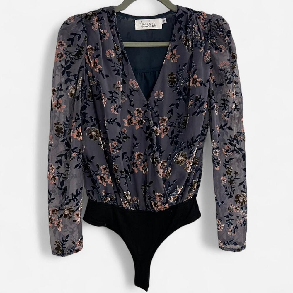 Apricot Lane Floral Velvet/Velveteen Bodysuit - Picture 2 of 7